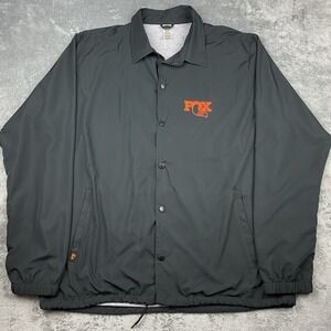 Fox Factory Jacket Mens Sz‎ XXL Black Snap Closure Pockets Jersey Lined Collared